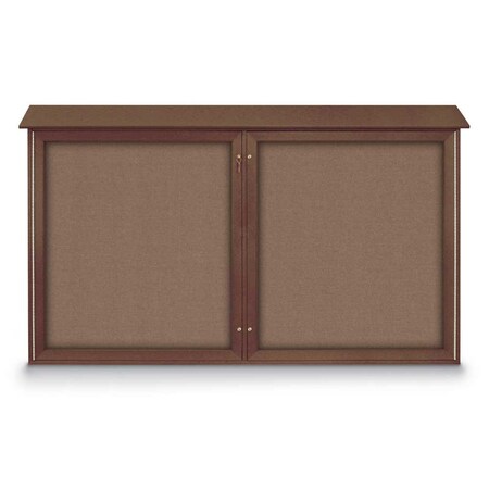 United Visual Products Open Faced Traditional Rounded Corkboard UV646ARC-BRONZE-DBURGU